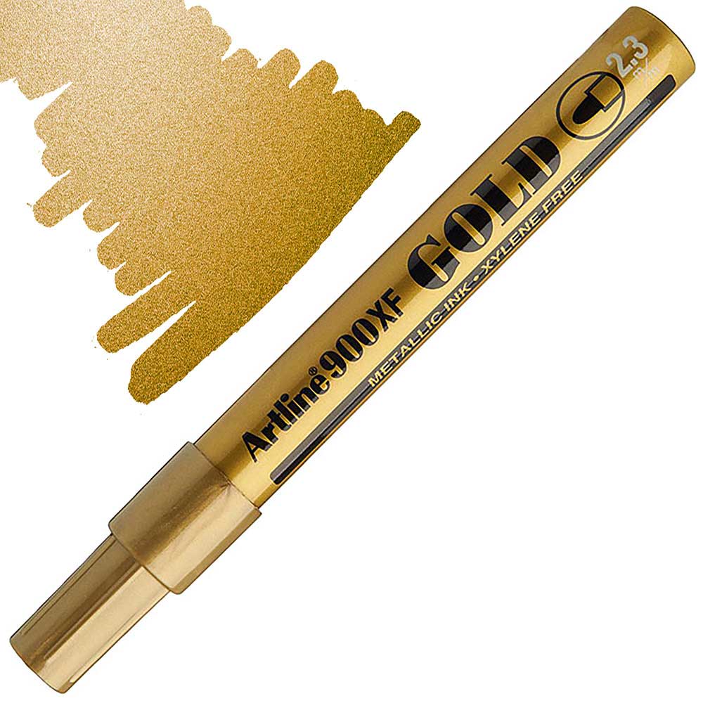 Bút maker viết vẽ trên mọi chất liệu Artline EK-900XF - Màu vàng đồng nhũ (Gold)