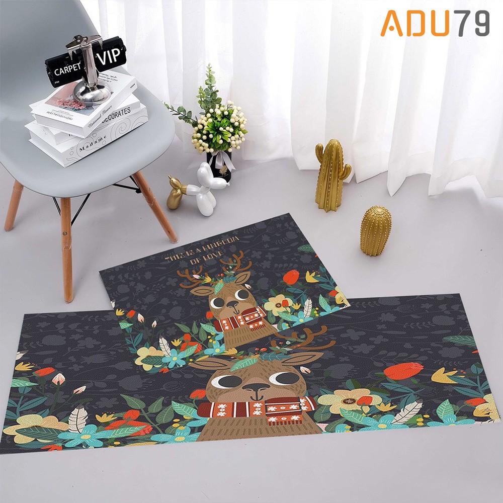 Bộ 2 Thảm Bếp 3D Lót Chân Siêu Thấm Chống Trơn Trượt - Set 2 Cái Đế Dày Hàng Cao Cấp: 40x60cm và 40x1m2