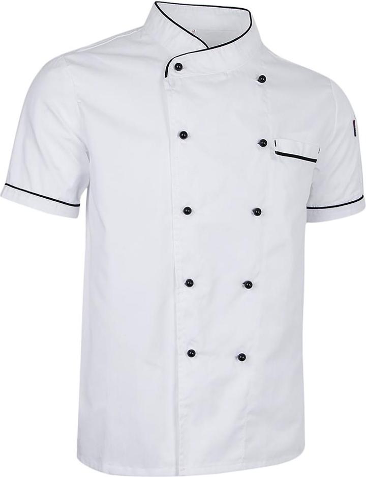 Chef Jacket Uniform Short Sleeve Hotel Kitchen Chefwear Cook Coat