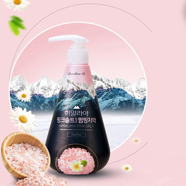 Kem đánh răng thơm miệng thảo dược Himalaya Pinksalt Hàn Quốc 285g