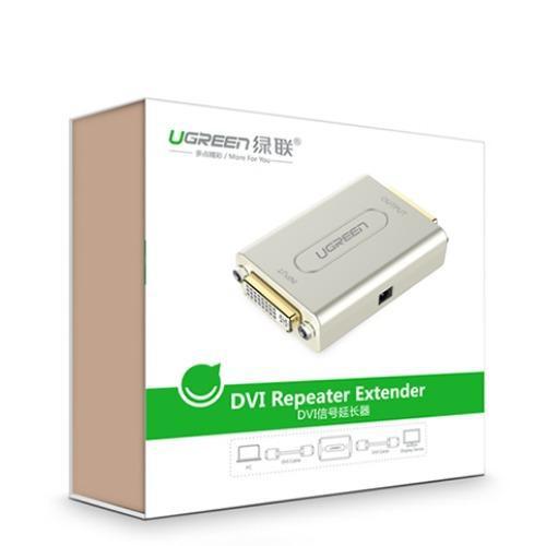 Bộ lặp + nối dài DVI 1080P độ phân giải cao, vỏ hợp kim, mạ vàng Ugreen 40266 (Bạc)