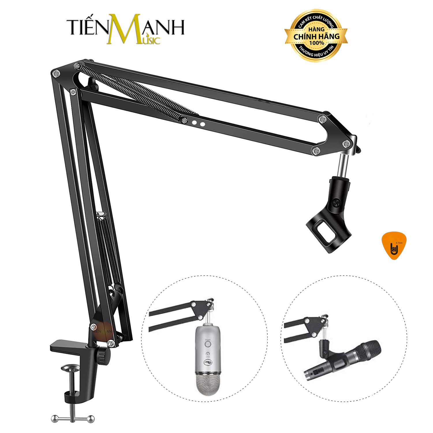 Chân Micro Kẹp Bàn Dr.MIC NB39 (Cỡ Đại) - Giá đỡ đế Mic Stand NB-39 Microphone Thu Âm LiveStream Hàng Chính Hãng - Kèm Móng Gẩy DreamMaker