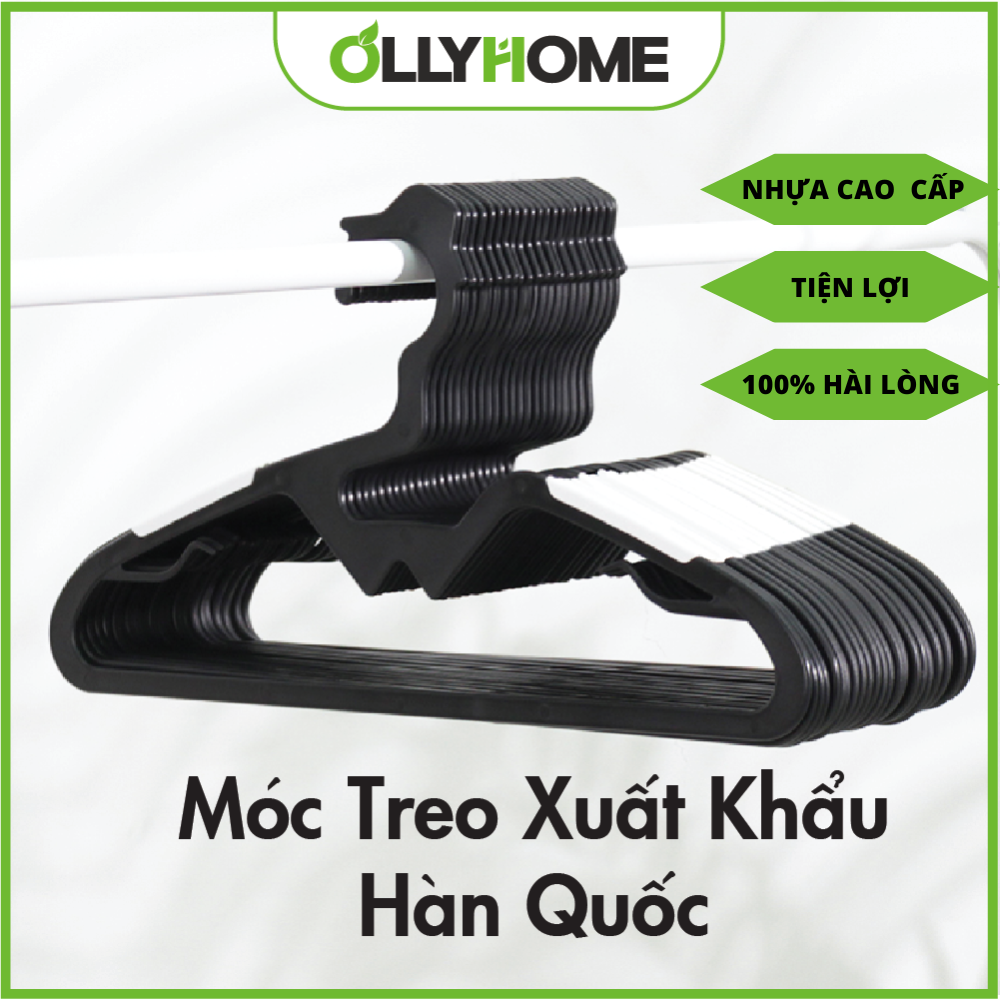 SET 40 Móc Treo Quần Áo [Ollyhome] Móc Nhựa Treo Đồ Oliving Chống Nhăn, Rộng Vai Phong Cách Hàn Quốc ST19