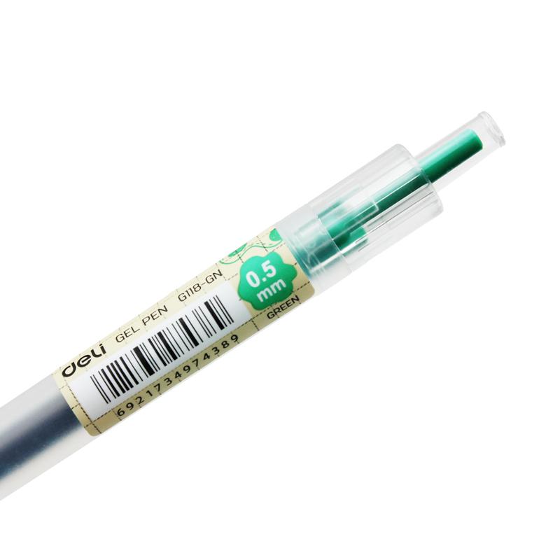 Bút Gel 0.5 mm - Deli EG118-GN - Mực Xanh Lá