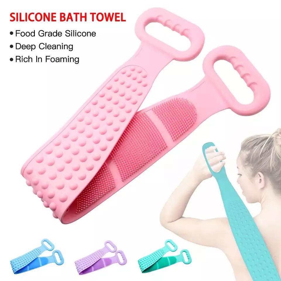  Dây Chà Lưng 2 Mặt Silicone - Dây Tắm Kì Lưng Hiệu Quả