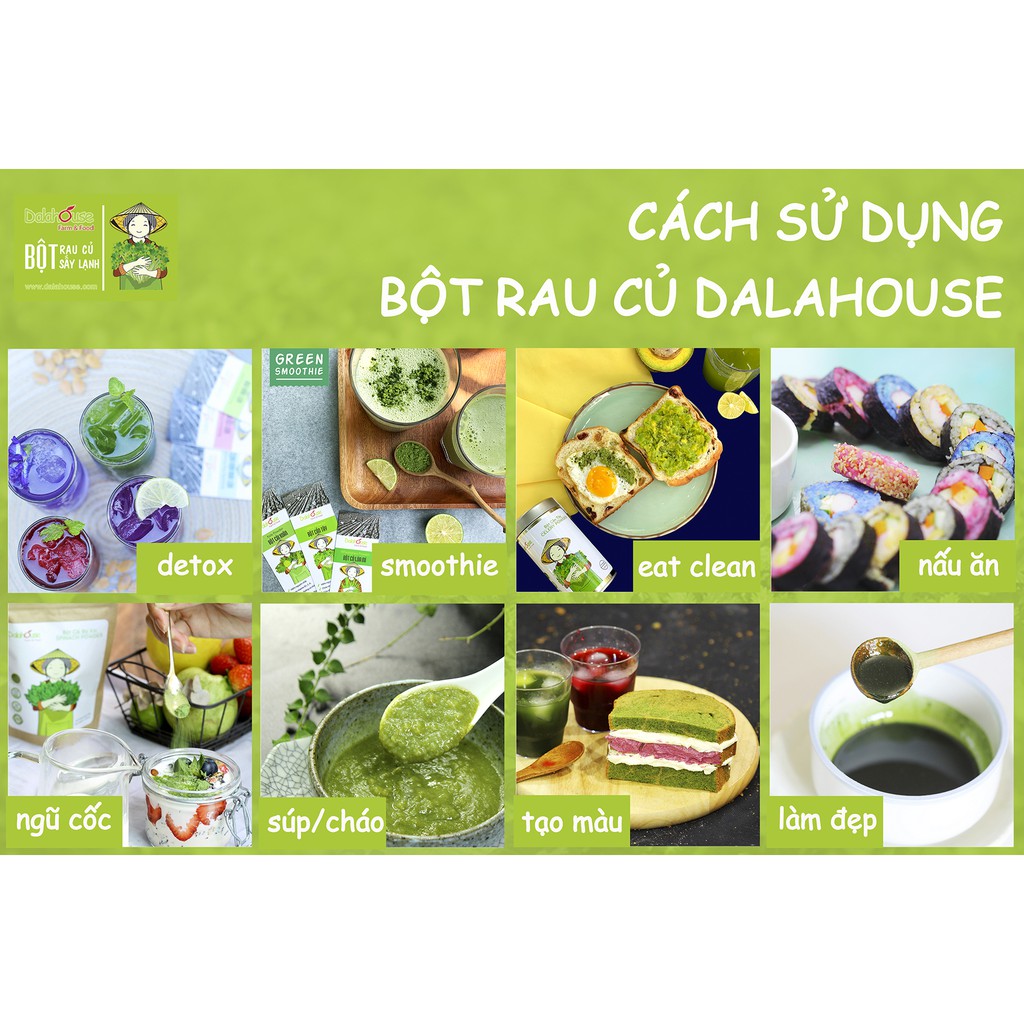 Bột rau củ dinh dưỡng cho bé Dalahouse Hộp 63gr Sấy lạnh nguyên chất, đạt chuẩn Châu Âu