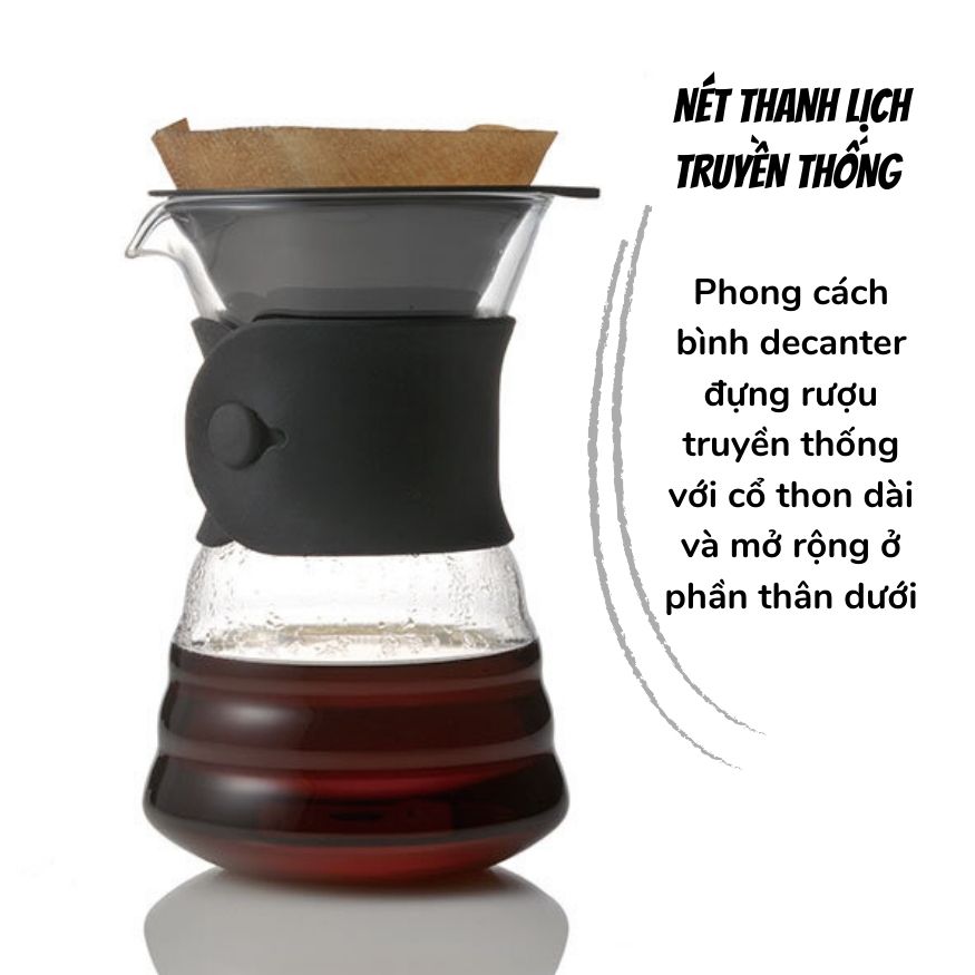 Bình pha cà phê Hario Dripper 700ml (VDD-02B) Kèm phễu, giấy lọc