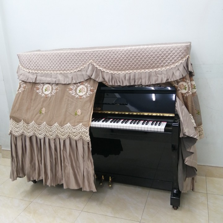 Khăn Phủ Đàn Piano Cơ Ren Nâu Cao Cấp