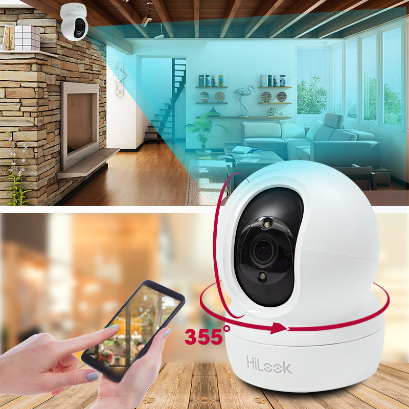 Camera Ip Wifi Quan Sát Trong Nhà HiLook Model P220, Độ Phân Giải 2.0Mpx, Ống Kính 4mm, Hỗ Trợ Cổng LAN - Chính Hãng