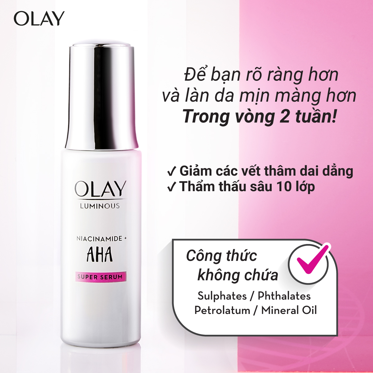 Kem Dưỡng OLAY Luminous Niacinamide Kết Hợp AHA Dưỡng Trắng Da Ngừa Thâm Nám 50g