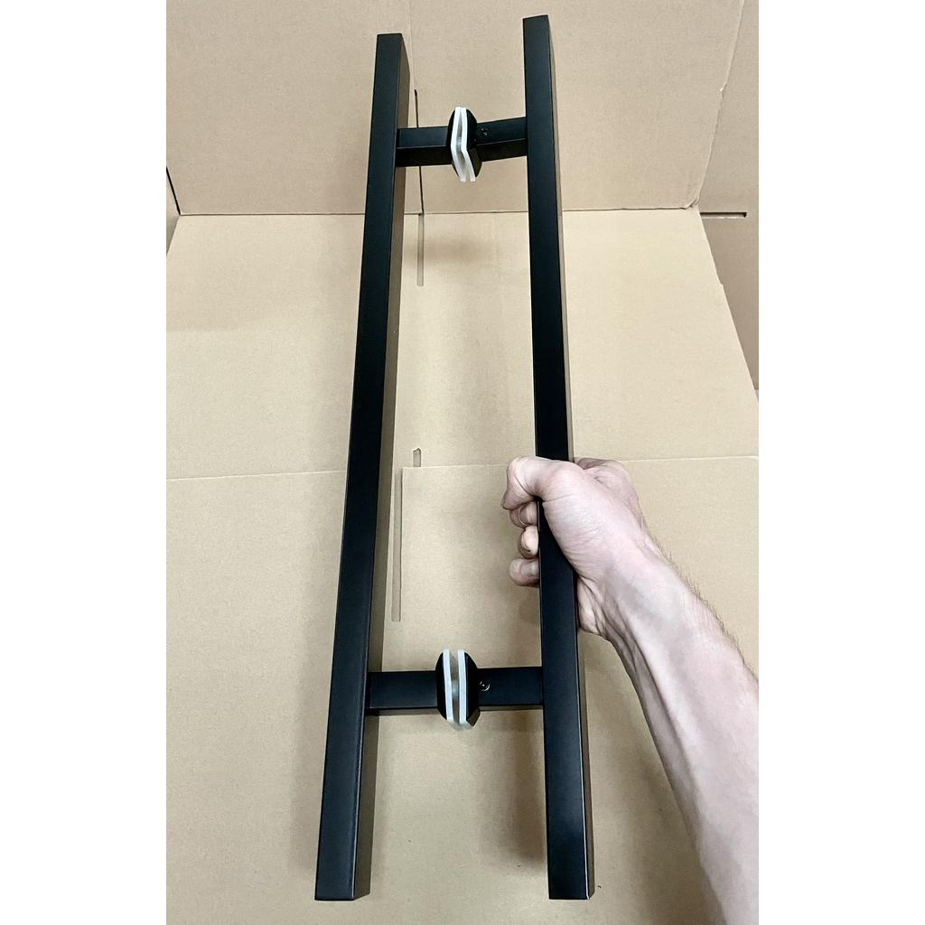 Tay nắm cửa kính cường lực inox 304 xi ĐEN chân vuông