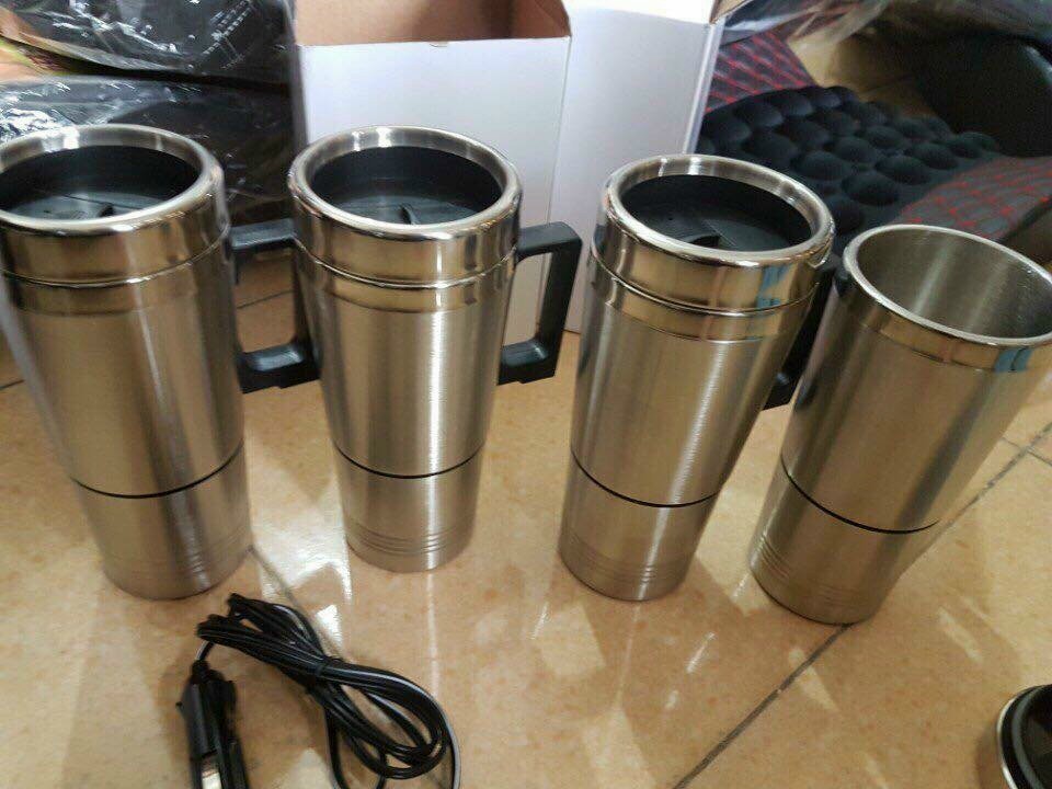Bình đun nước nóng 12V - 24V cốc giữ nhiệt cắm tẩu xe ô tô 300ml tiện dụng