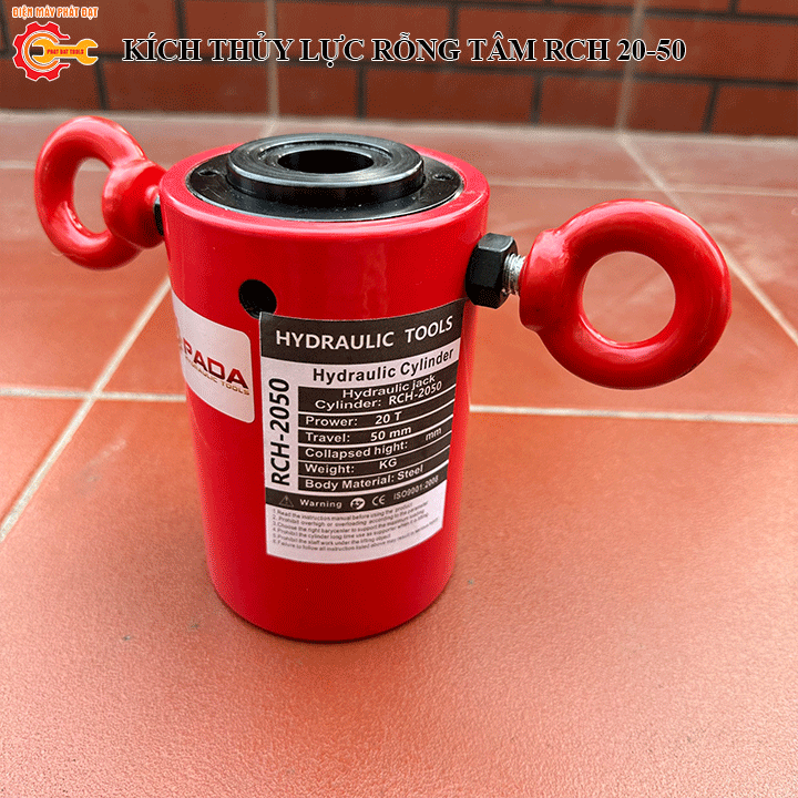 Kích thủy lực rỗng tâm 20 tấn hành trình 50mm - Bảo hành 6 tháng