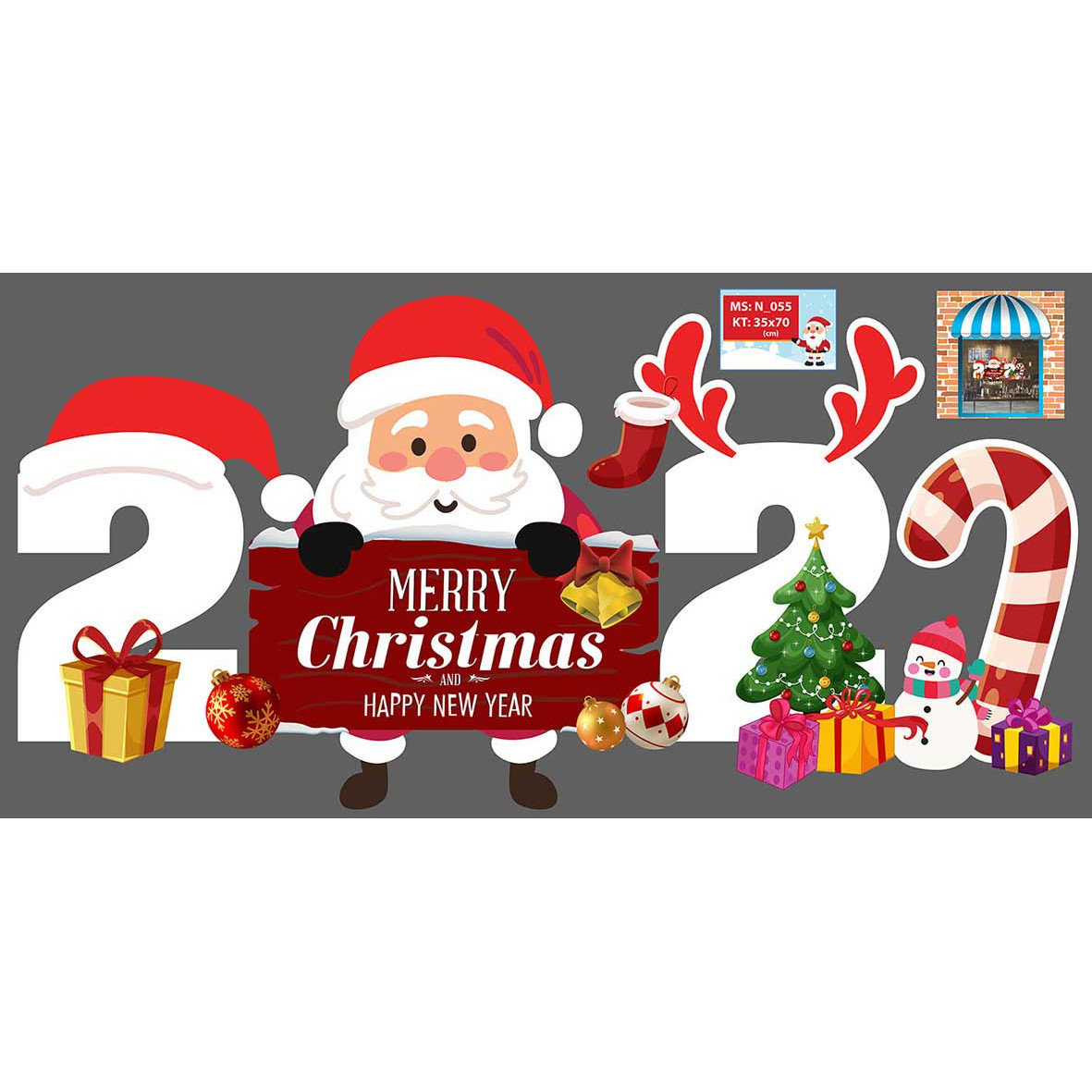 Decal trang trí giáng sinh combo số 31