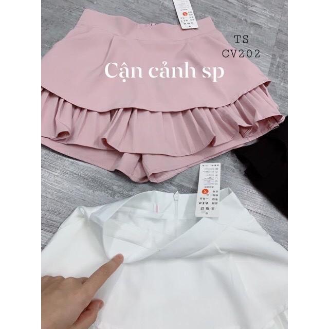 CHÂN VÁY XẾP LY TẦNG SIÊU XINH CHẤT TUYẾT MƯA 3 MÀU ĐEN/TRẮNG/HỒNG THỜI TRANG BANAMO FASHION CHÂN VÁY XẾP LY 2 TẦNG 537