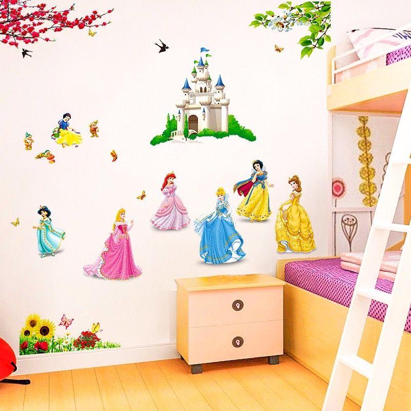 Decal dán tường công chúa cho bé gái