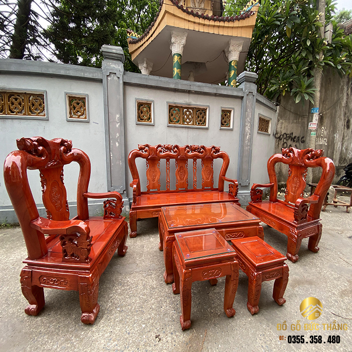 Bàn ghế minh quốc đào gỗ xoan ta tay 10 phù hợp nhà nhỏ gọn