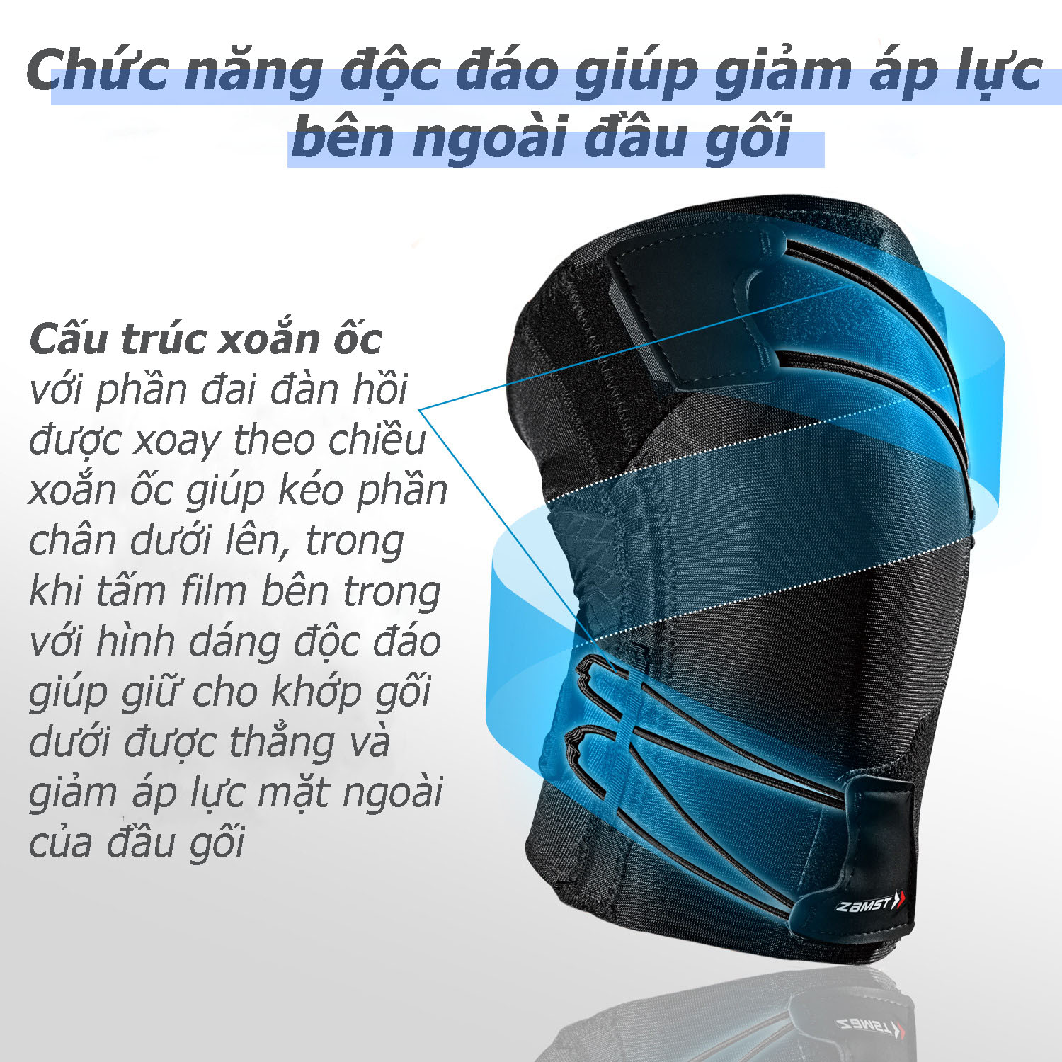 Đai hỗ trợ/ bảo vệ đầu gối ZAMST RK-1 PLUS (Left/Right specific)