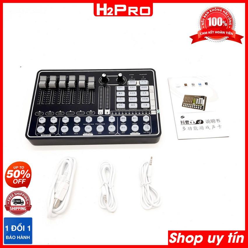 Sound card livestream K9 Bluetooth H2PRO, Sound card K9 thu âm chuyên nghiệp, hát karaoke online hay