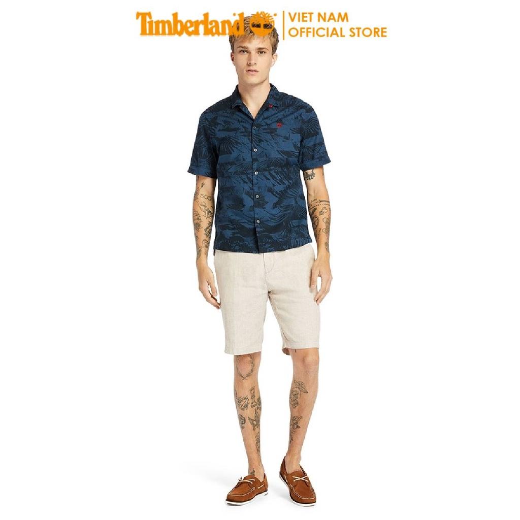 Áo Sơ Mi Nam Ngắn Tay Resort Short Reg Màu Xanh Đen/ Xanh Da Trời Timberland TB0A24VT