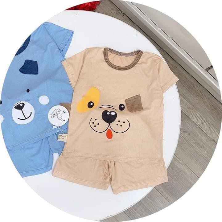 Bộ Cộc Tay Cho Bé FREE SHIP Bộ Thun Lạnh Cộc Tay in họa tiết động vật có tai siêu cưng cho bé trai bé gái