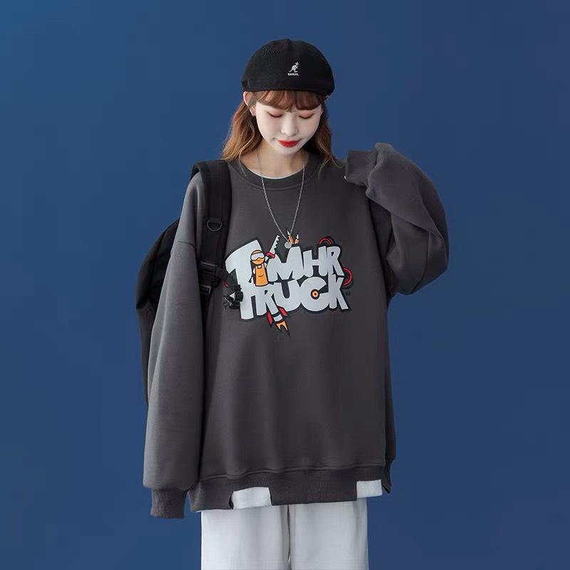 Áo Sweater Nỉ Bông Họa Tiết In TIMHR TRUCK Form Rộng Unisex Nam Nữ Ulzzang