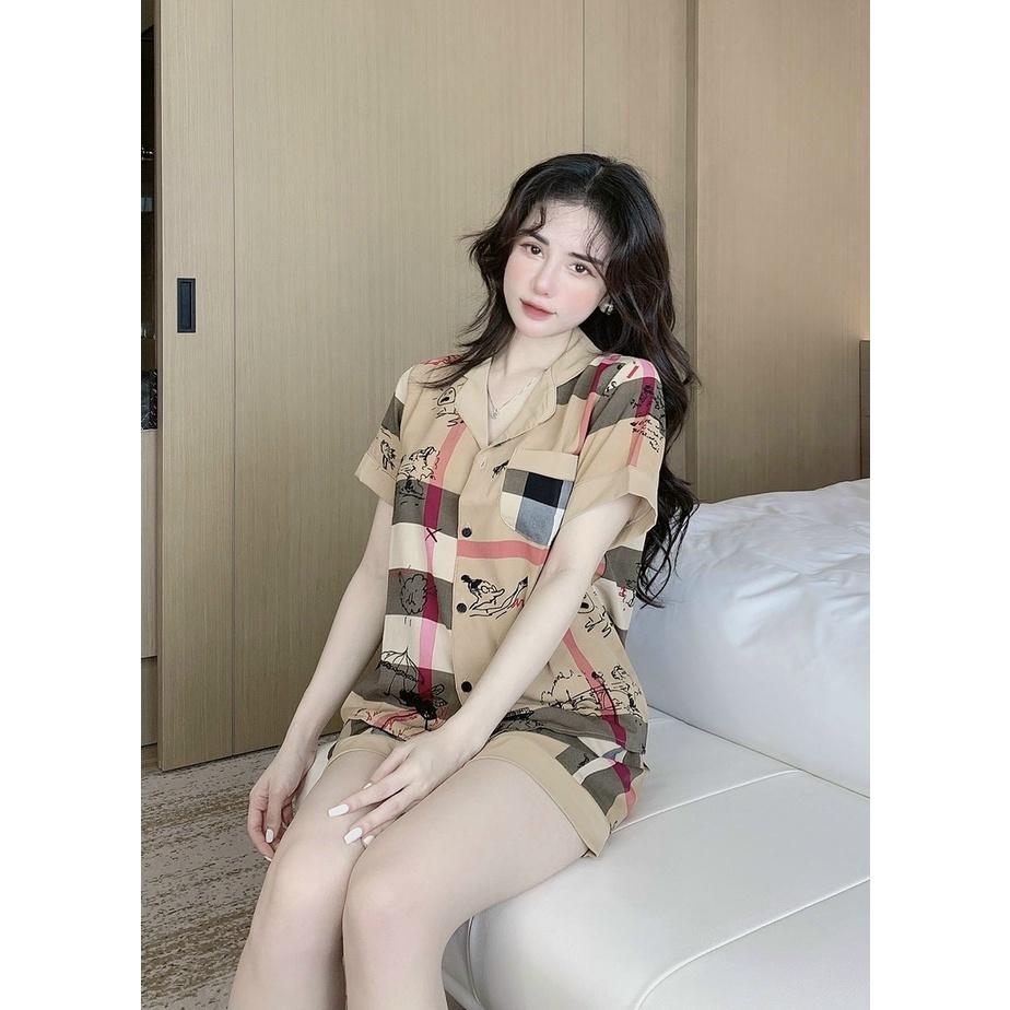 BB Kiến - Bộ đồ pizama mặc nhà Cổ Sen, Cổ Truyền Thống Lụa Mango cao cấp HHC Store