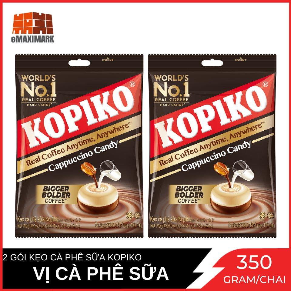 Combo 2 Gói Kẹo Cà Phê Sữa Kopiko Capuchino Gói 350g X2