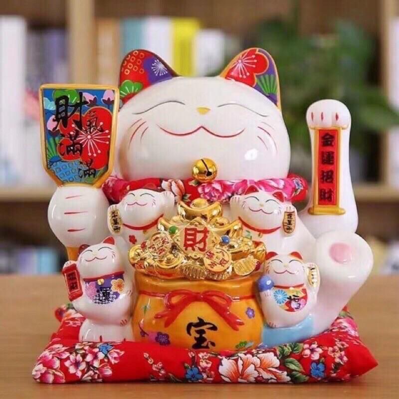 Mèo Thần Tài TM Bát tràng Thiên Kim Vạn Lượng - Mèo phong thuỷ