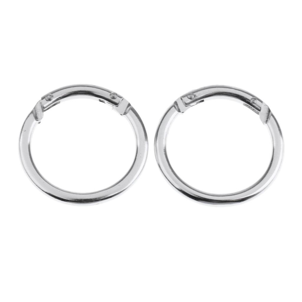 6 Pieces Circle Round Carabiner Hiking Spring Snap Clip Hook Keychain Camping Handbag
