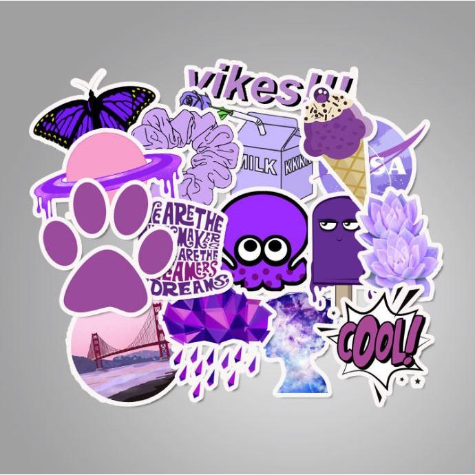 Sticker dán cao cấp CHỦ ĐỀ TÍM Cực COOL ms#52