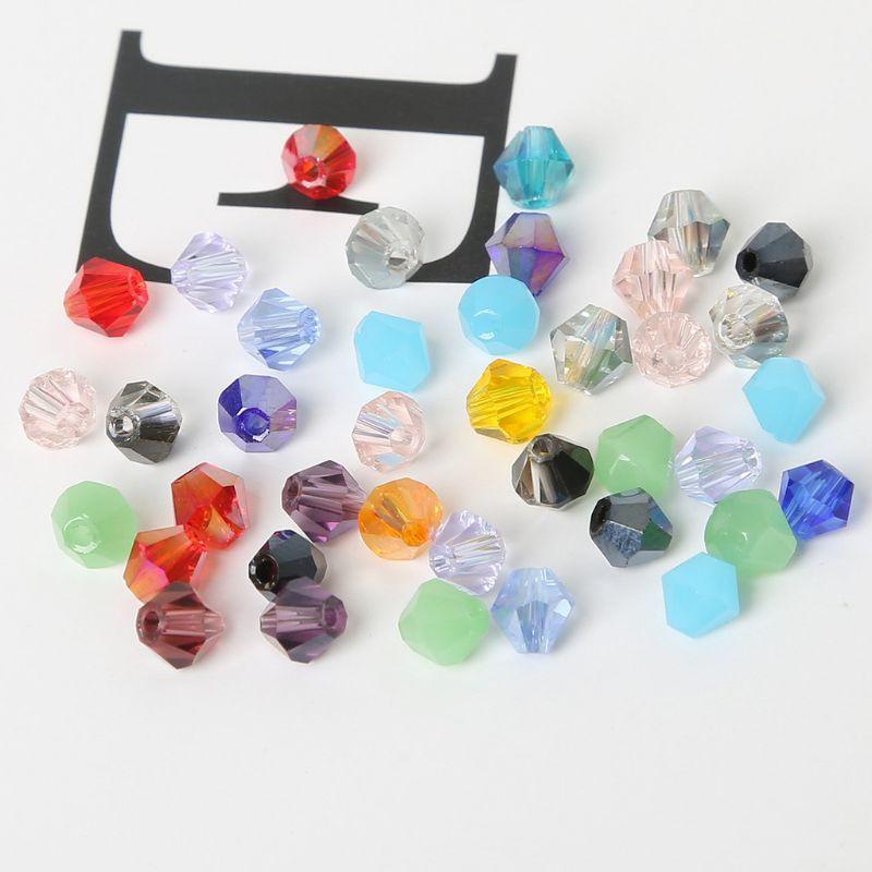 Dây pha lê nón 4mm nhiều màu lấp lánh làm đồ trang sức