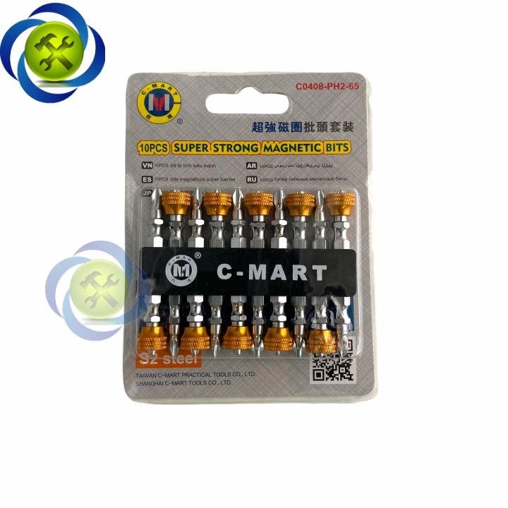 Mũi vít bake nam châm C-Mart C0408-PH2-65-10 loại 2 đầu dài 65mm (10 mũi/vỉ)