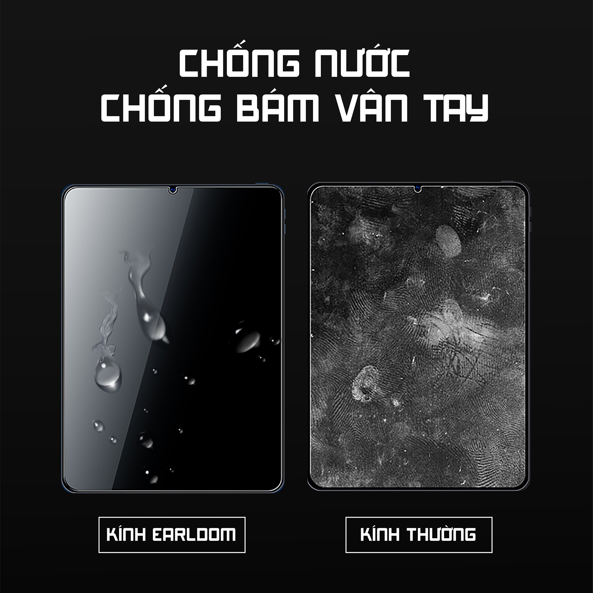 Kính Cường Lực Earldom chống bám vân tay,chống va đập cho Ipad/Tab - Hàng Chính Hãng