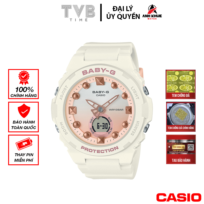 Đồng hồ nữ dây nhựa Casio Baby-G chính hãng BGA-320-7A1DR (42mm)