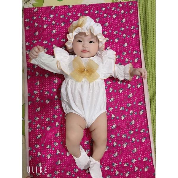 Bodysuit Nơ Handmade Bé Gái 3 Đến 12kg Chất Thô Nhật [A407]