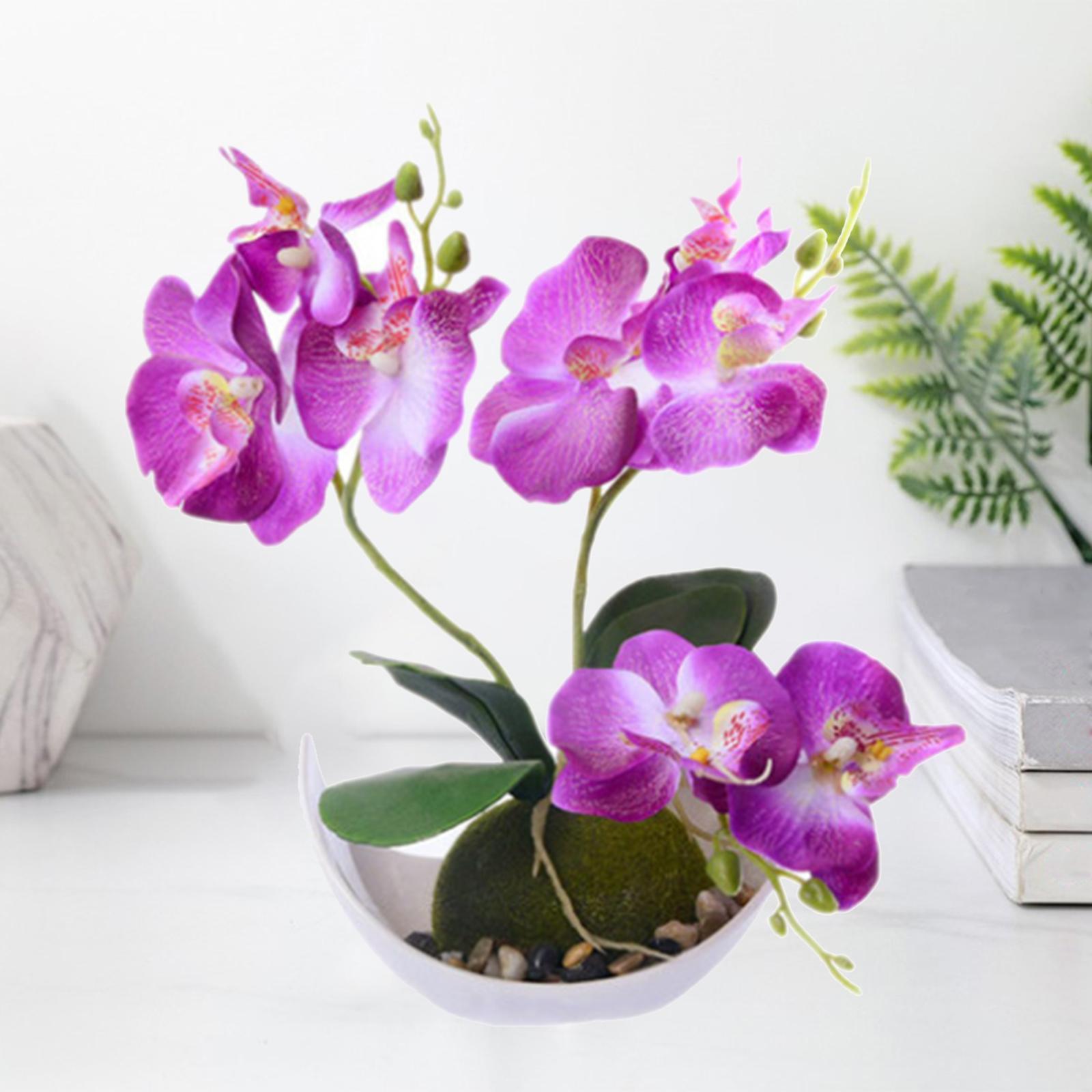 2X Vase with Artificial Flower Set Silk Flower Home Indoor Decor