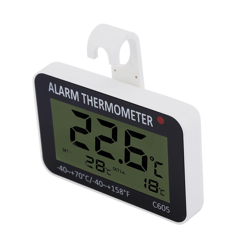 Wall Mounted Digital LCD Display Thermometer Fridge Temperature Alarm Meter
