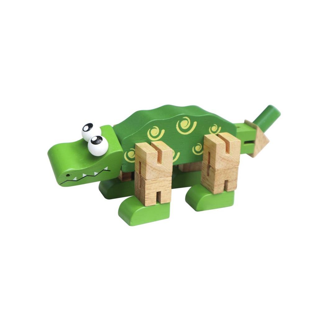 Cá sấu luồn thun - Đồ chơi gỗ