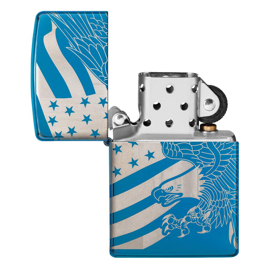 Bật Lửa Zippo 49046 – Zippo Patriotic Design High Polish Blue