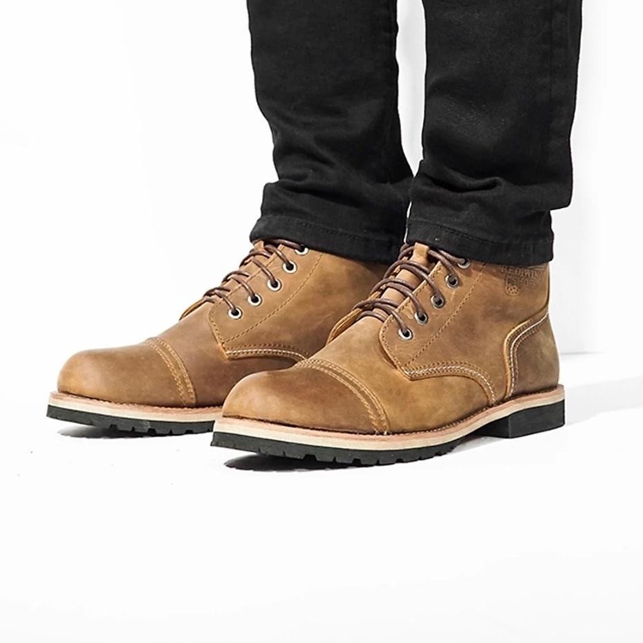 Giày boot nam cổ cao da bò nguyên tấm đế cao su cao cấp, bốt nam cổ cao Da Bò