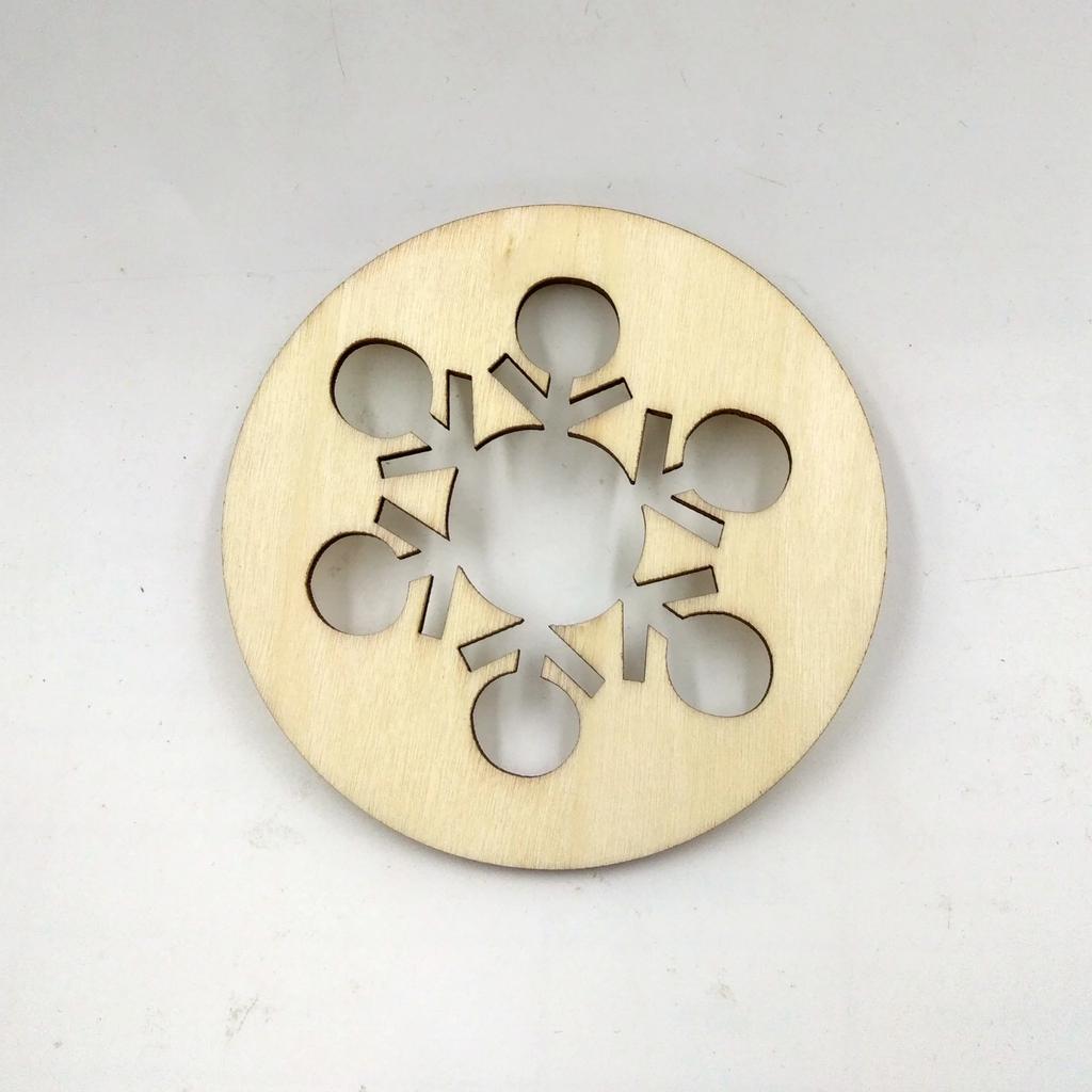 10Pcs/lot Hollow Snowflake Wooden Pieces Embellishments Wood Slices Arts Crafts