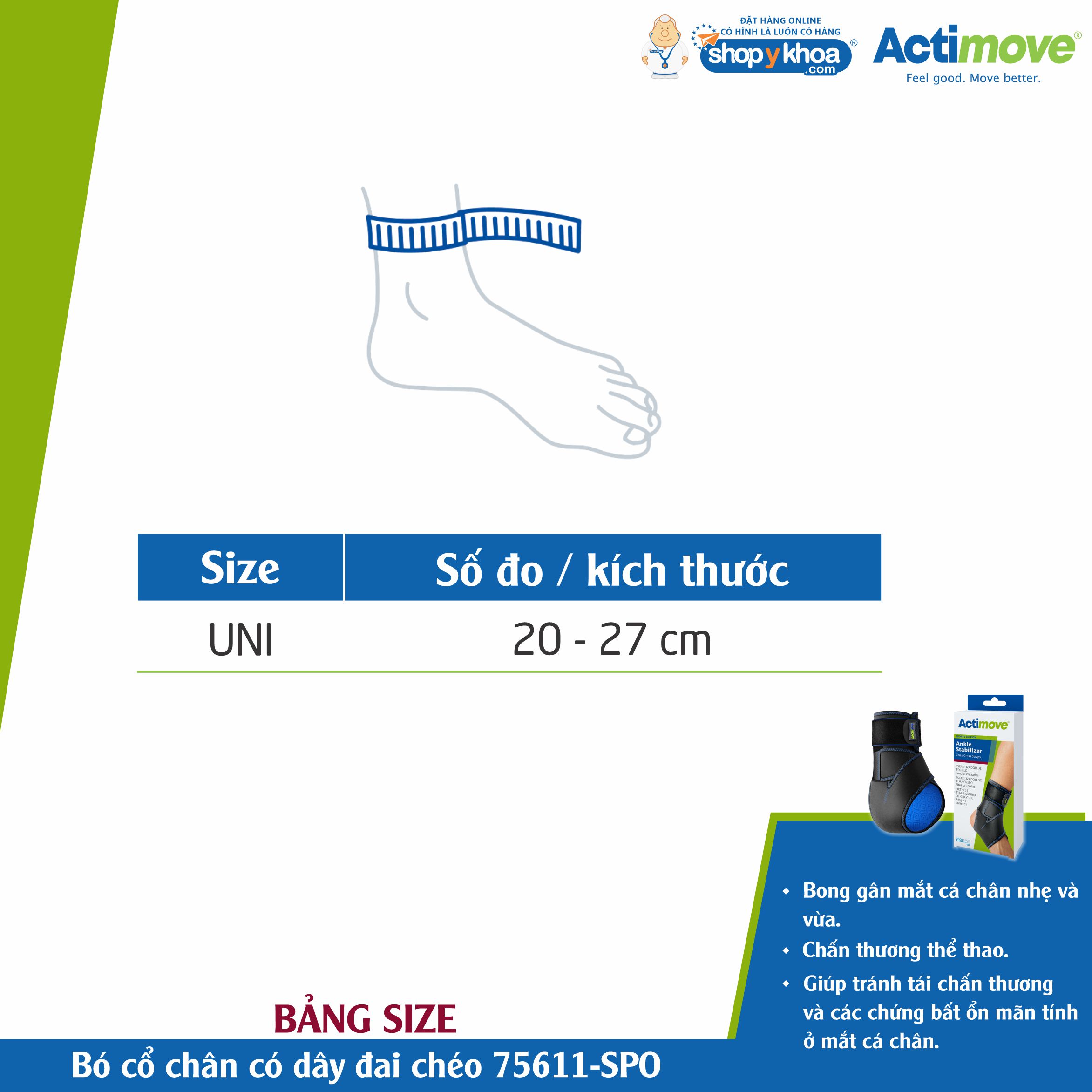 Bó cổ chân có dây đai chéo 75611-SPO Actimove Ankle Stabilizer