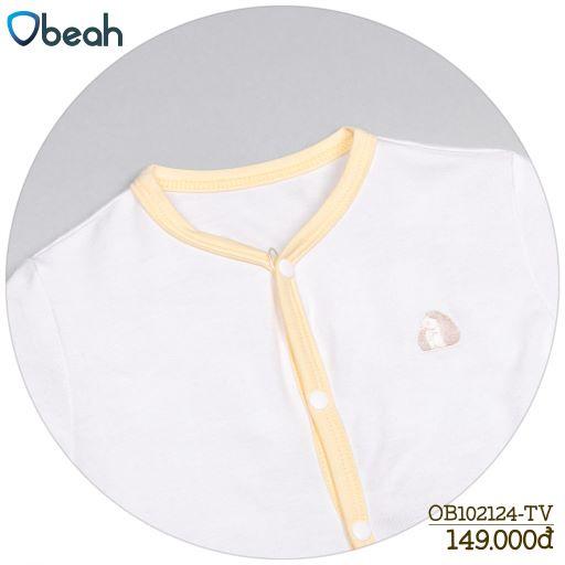 Obeah set bộ tay lỡ trắng phối vàng (sơ sinh) Fullsize 59 đến 90 cho bé từ 0 đến 24 tháng