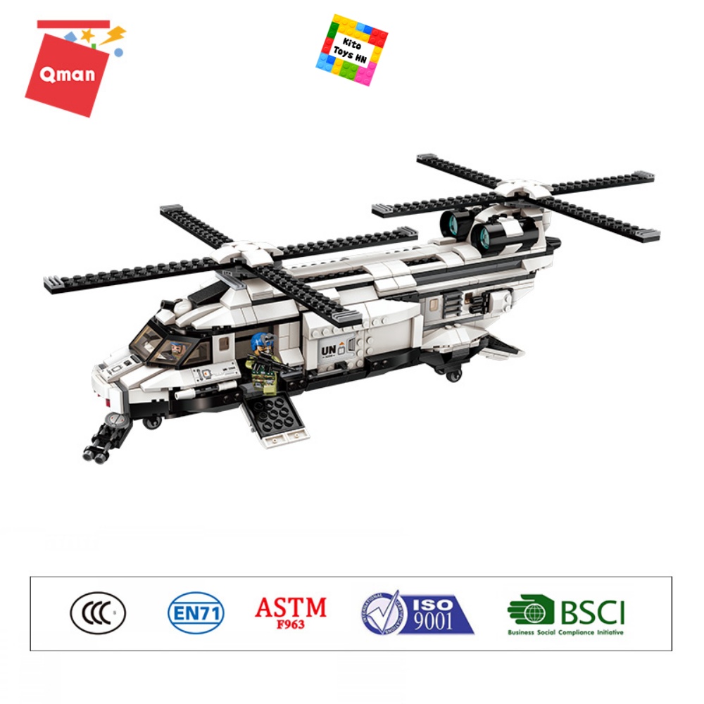 Đồ Chơi Lắp Ráp Lego Quân Sự Qman 3208 Máy Bay Phi Cơ 648 Chi Tiết 5 Minifigures Cho Trẻ Từ 6 Tuổi