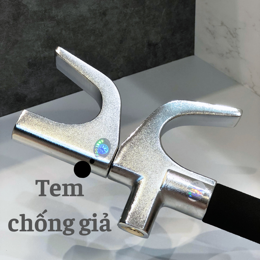 Khoá Vô Lăng Ôtô - Khoá tay lái xe hơi, đầu búa thoát hiểm + TẶNG KÈM MIẾNG MÚT DÁN CHỐNG TRẦY