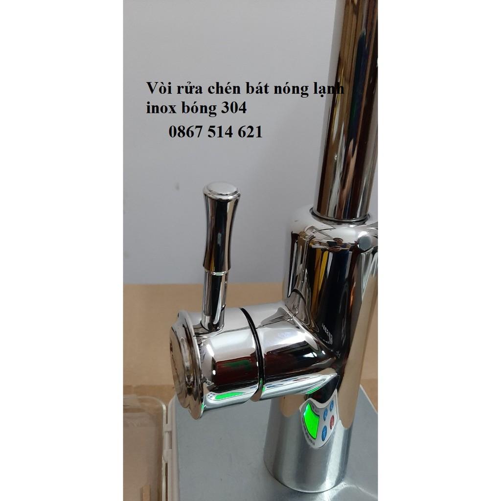 Vòi rửa chén bát nóng lạnh inox bóng 304