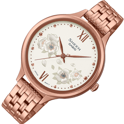 Đồng Hồ Casio Nữ Sheen Dây Kim Loại SHE-4551PG-7AUDF