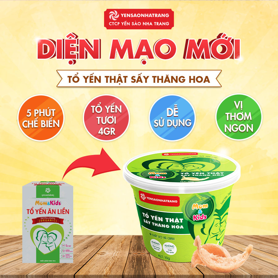 Tổ Yến Ăn Liền Hạt Chia và Đường Organic cho Mẹ và Bé Yến Sào Nha Trang