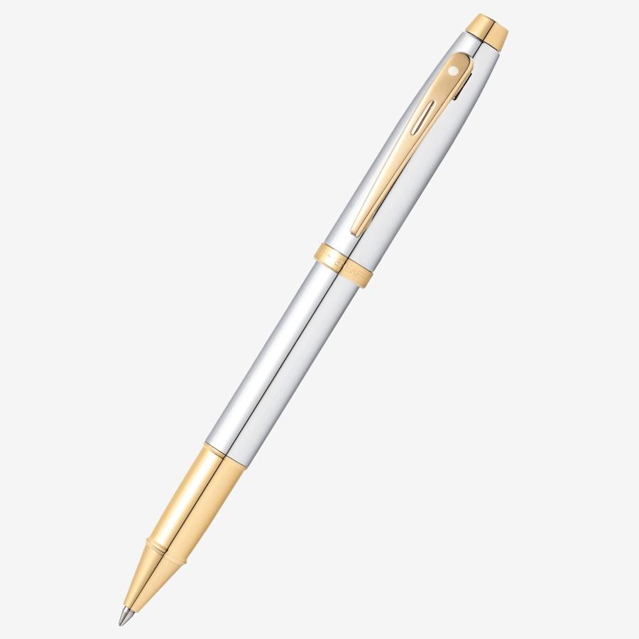 Bút Ký Doanh Nhân Cao Cấp SHEAFFER 100 Mạ Chrome Họa Tiết Vàng Bóng